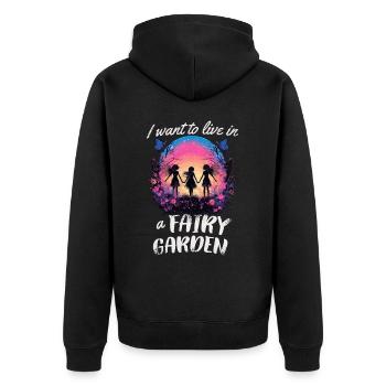 Garten Gartenpflanzen Landschaftsgärtner lustiges - Unisex Premium Bio Zip Hoodie - Schwarz - Hinten - Nico (187cm)
