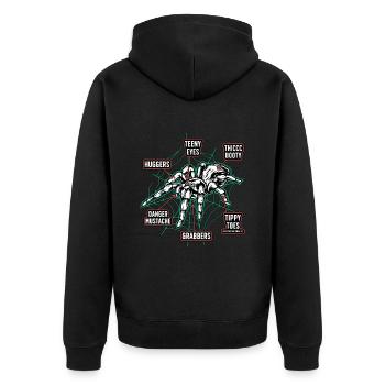 Tarantulas Teeny Eyes Thicc Booty Huggers Spider - Unisex Premium Bio Zip Hoodie - Schwarz - Hinten - Nico (187cm)