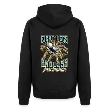 Tarantulas Eight Legs Endless Fascination Arachnid - Unisex Premium Bio Zip Hoodie - Schwarz - Hinten - Nico (187cm)
