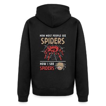 Tarantulas How Most People See Spiders Arachnology - Unisex Premium Bio Zip Hoodie - Schwarz - Hinten - Nico (187cm)
