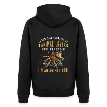 Tarantulas If You Call Yourself Tarantula Breeder - Unisex Premium Bio Zip Hoodie - Schwarz - Hinten - Nico (187cm)