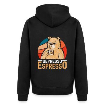 Espresso Depresso Espresso Buveur de café Latte - Veste à capuche bio Premium Unisexe - noir - Dos - Nico (187cm)