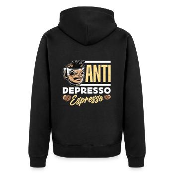 Espresso Anti Depresso Espresso Coffeeshop Latte - Veste à capuche bio Premium Unisexe - noir - Dos - Nico (187cm)