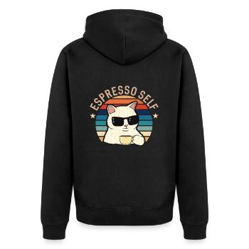 Espresso Self Loves Coffee Bean Barista Caféine - Veste à capuche bio Premium Unisexe - noir - Dos - Nico (187cm)