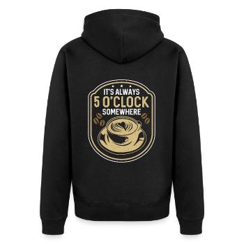 Espresso Il est toujours 17 heures quelque part Barista - Veste à capuche bio Premium Unisexe - noir - Dos - Nico (187cm)