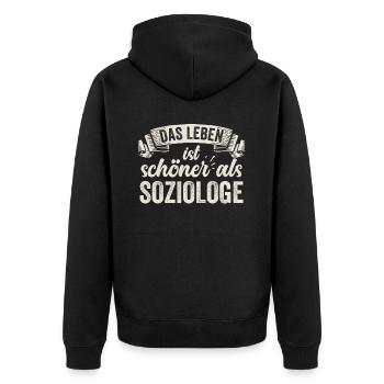 Soziologe Gesellschaft Verhalten Studie Theorien - Unisex Premium Bio Zip Hoodie - Schwarz - Hinten - Nico (187cm)