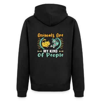 Hunderettungs Designs Für Tierrechtsaktivisten - Unisex Premium Bio Zip Hoodie - Schwarz - Hinten - Nico (187cm)