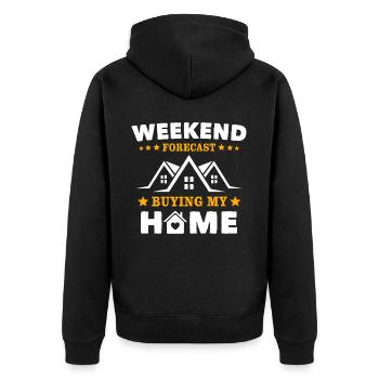 Homeowner - Unisex Premium Organic Zip Hoodie - black - Back - Nico (187cm)