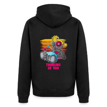 Magische Dunkle Kunst Okkulte Hexen Designs - Unisex Premium Bio Zip Hoodie - Schwarz - Hinten - Nico (187cm)
