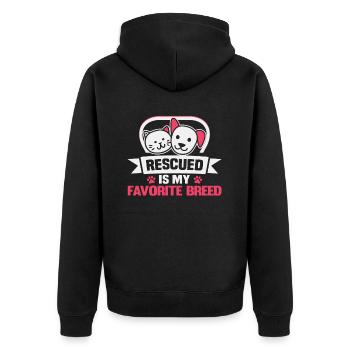 Hunderettungs Designs Für Tierrechtsaktivisten - Unisex Premium Bio Zip Hoodie - Schwarz - Hinten - Nico (187cm)