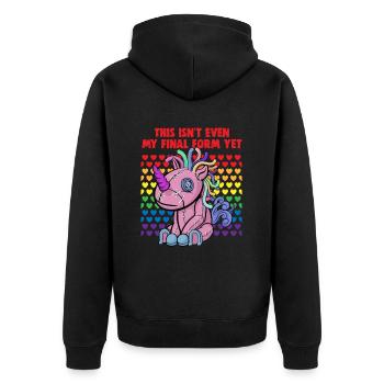 Bisexual Transgender Pride Day LGBT - Unisex Premium Organic Zip Hoodie - black - Back - Nico (187cm)