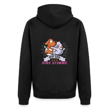 Hunderettungs Designs Für Tierrechtsaktivisten - Unisex Premium Bio Zip Hoodie - Schwarz - Hinten - Nico (187cm)