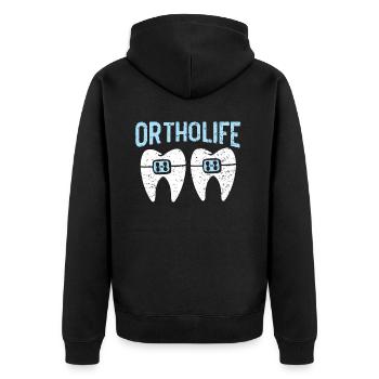 Kieferorthopädischer Assistent Beruf Zahnarzt Zahnarzt - Unisex Premium Bio Zip Hoodie - Schwarz - Hinten - Nico (187cm)