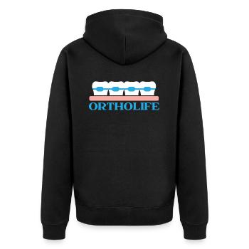Kieferorthopädischer Assistent Beruf Zahnarzt Zahnarzt - Unisex Premium Bio Zip Hoodie - Schwarz - Hinten - Nico (187cm)
