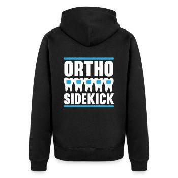 Kieferorthopädischer Assistent Beruf Zahnarzt Zahnarzt - Unisex Premium Bio Zip Hoodie - Schwarz - Hinten - Nico (187cm)