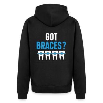 Kieferorthopädischer Assistent Beruf Zahnarzt Zahnarzt - Unisex Premium Bio Zip Hoodie - Schwarz - Hinten - Nico (187cm)