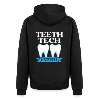 Kieferorthopädischer Assistent Beruf Zahnarzt Zahnarzt - Unisex Premium Bio Zip Hoodie - Schwarz - Hinten - Nico (187cm)