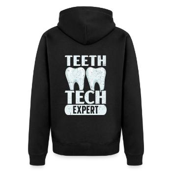 Orthodontic Assistant Job Dental Teeth Dentist - Unisex Premium Organic Zip Hoodie - black - Back - Nico (187cm)