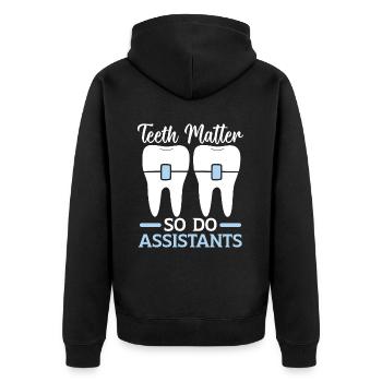 Kieferorthopädischer Assistent Beruf Zahnarzt Zahnarzt - Unisex Premium Bio Zip Hoodie - Schwarz - Hinten - Nico (187cm)