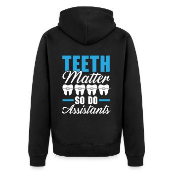Kieferorthopädischer Assistent Beruf Zahnarzt Zahnarzt - Unisex Premium Bio Zip Hoodie - Schwarz - Hinten - Nico (187cm)