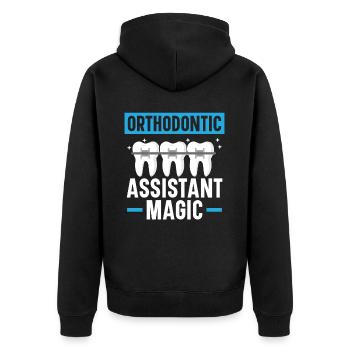 Kieferorthopädischer Assistent Beruf Zahnarzt Zahnarzt - Unisex Premium Bio Zip Hoodie - Schwarz - Hinten - Nico (187cm)