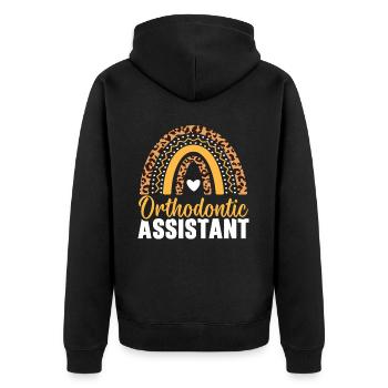 Emploi d’assistant orthodontique Dentiste dentaire - Veste à capuche bio Premium Unisexe - noir - Dos - Nico (187cm)