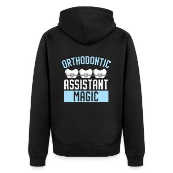 Kieferorthopädischer Assistent Beruf Zahnarzt Zahnarzt - Unisex Premium Bio Zip Hoodie - Schwarz - Hinten - Nico (187cm)