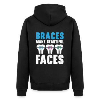 Kieferorthopädischer Assistent Beruf Zahnarzt Zahnarzt - Unisex Premium Bio Zip Hoodie - Schwarz - Hinten - Nico (187cm)