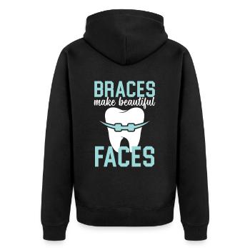Kieferorthopädischer Assistent Beruf Zahnarzt Zahnarzt - Unisex Premium Bio Zip Hoodie - Schwarz - Hinten - Nico (187cm)