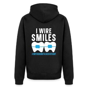 Kieferorthopädischer Assistent Beruf Zahnarzt Zahnarzt - Unisex Premium Bio Zip Hoodie - Schwarz - Hinten - Nico (187cm)