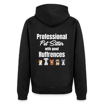 Pet sitter professionnel avec de bonnes fioritures - Veste à capuche bio Premium Unisexe - noir - Dos - Nico (187cm)