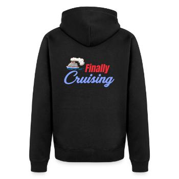 Finally Cruise Ship Lovers - Unisex Premium Organic Zip Hoodie - black - Back - Nico (187cm)