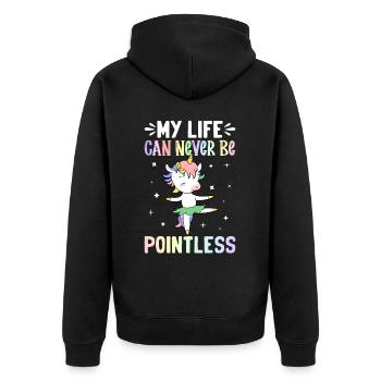 Funny Ballet Dance Ballerina - Unisex Premium Organic Zip Hoodie - black - Back - Nico (187cm)