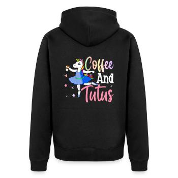 Ballett Tanz Ballerina - Unisex Premium Bio Zip Hoodie - Schwarz - Hinten - Nico (187cm)