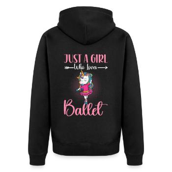Ballerine - Veste à capuche bio Premium Unisexe - noir - Dos - Nico (187cm)