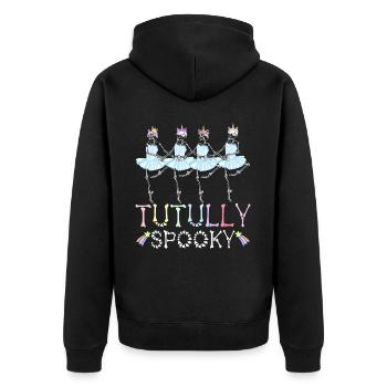Halloween Skelett Ballett Tanz Ballerina - Unisex Premium Bio Zip Hoodie - Schwarz - Hinten - Nico (187cm)