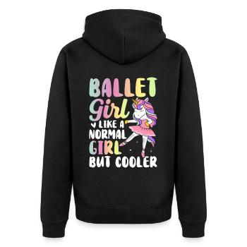 Ballerina - Unisex Premium Organic Zip Hoodie - black - Back - Nico (187cm)