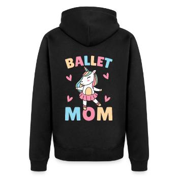 Ballerina - Unisex Premium Bio Zip Hoodie - Schwarz - Hinten - Nico (187cm)