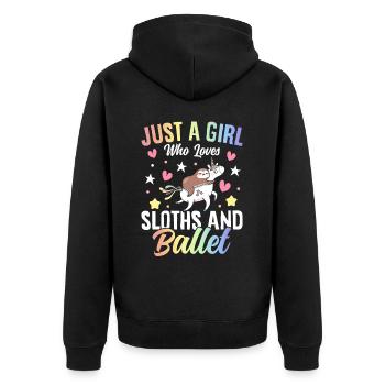 Ballerina - Unisex Premium Organic Zip Hoodie - black - Back - Nico (187cm)