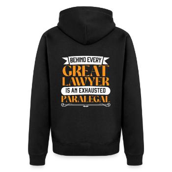 Assistante juridique Profession d’étudiante en droit Parajuriste - Veste à capuche bio Premium Unisexe - noir - Dos - Nico (187cm)