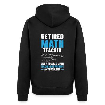 Professeur de mathématiques à la retraite Retraite des mathématiques - Veste à capuche bio Premium Unisexe - noir - Dos - Nico (187cm)