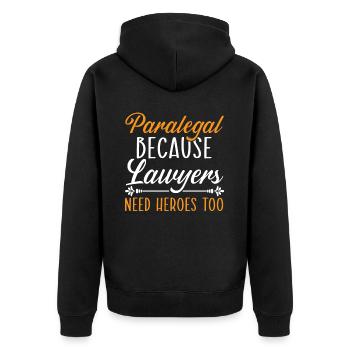 Assistante juridique Profession d’étudiante en droit Parajuriste - Veste à capuche bio Premium Unisexe - noir - Dos - Nico (187cm)