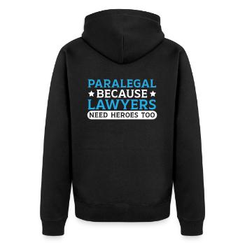 Assistante juridique Profession d’étudiante en droit Parajuriste - Veste à capuche bio Premium Unisexe - noir - Dos - Nico (187cm)
