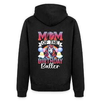 Baseball Player Mom Birthday Girl - Unisex Premium Organic Zip Hoodie - black - Back - Nico (187cm)