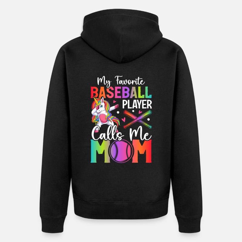 Maman de baseball - Veste à capuche bio Premium Unisexe - noir