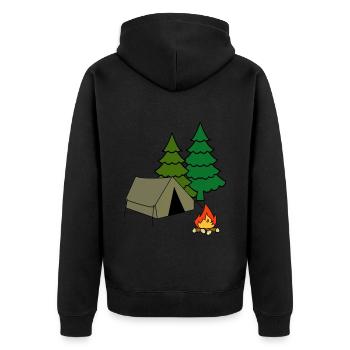 Tent, Camping, Camp, Camping, Vacation, Outdoor, Adventure - Unisex Premium Organic Zip Hoodie - black - Back - Nico (187cm)