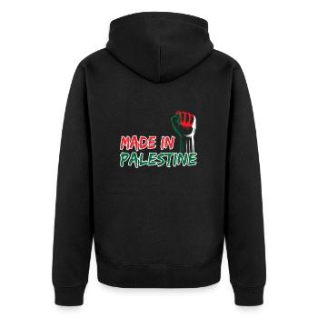 Fabriqué en Palestine - Veste à capuche bio Premium Unisexe - noir - Dos - Nico (187cm)