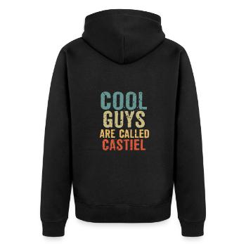 Les mecs cool s’appellent Castiel - Veste à capuche bio Premium Unisexe - noir - Dos - Nico (187cm)