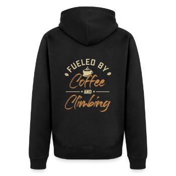 Alimenté par le café et l’escalade du Bouldern Kraxler - Veste à capuche bio Premium Unisexe - noir - Dos - Nico (187cm)