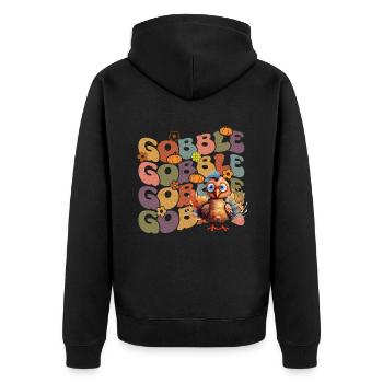 Happy Thanksgiving: Gobble Gobble Happy Turkey Day - Veste à capuche bio Premium Unisexe - noir - Dos - Nico (187cm)